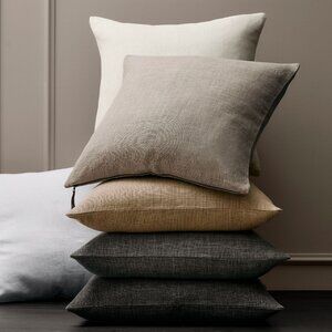 3 Pottery Barn Belgian linen pillow covers in Ebony  24 x 24